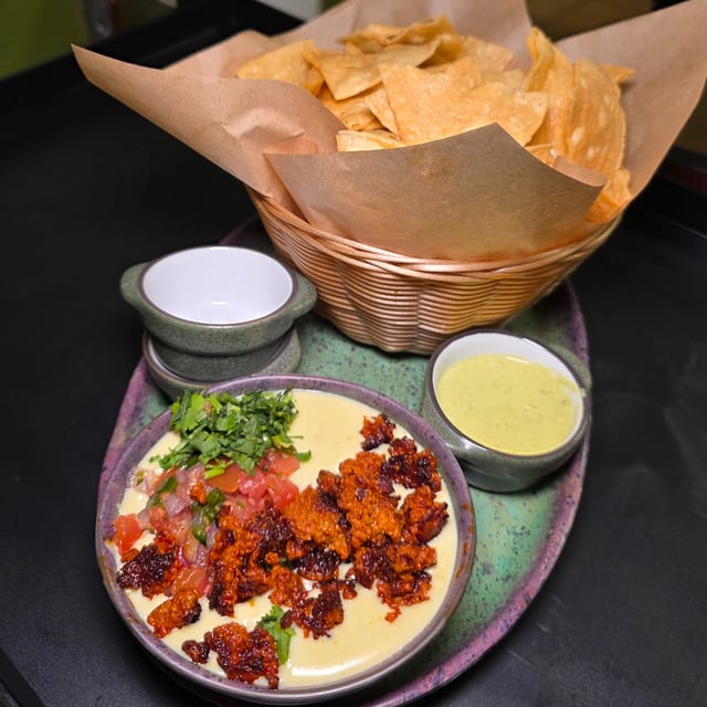 Choriqueso with Homemade Chips.