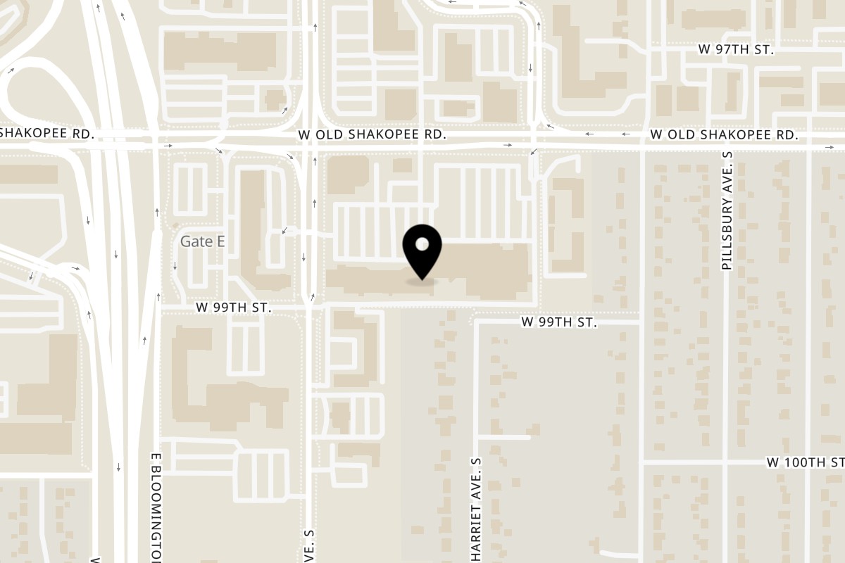 Map showing the location of Casa Deli Bloomington on 521 W 98th St in Bloomington